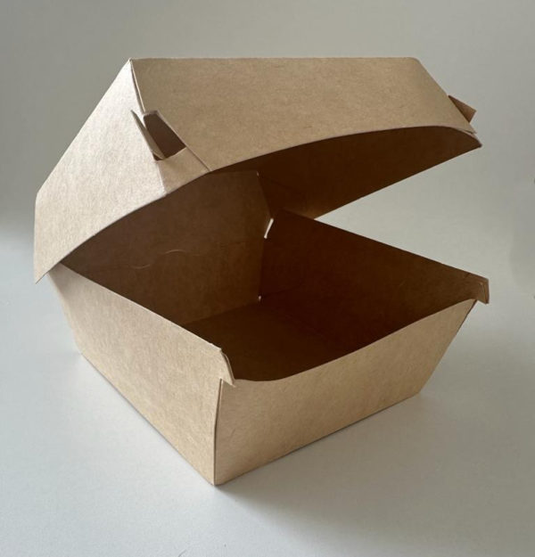 Kutija za hamburger 130x130x100 mm, kraft (50 kom/pak)