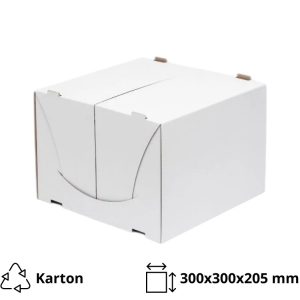 Kutija za torto 300x300x205mm, bijela