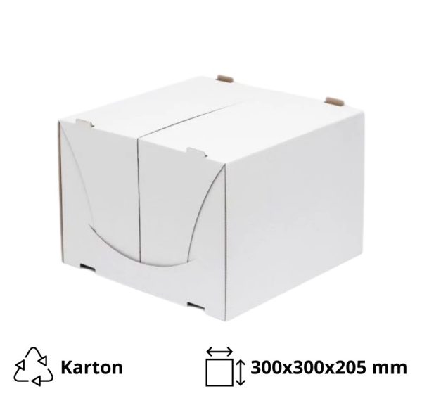 Kutija za torto 300x300x205mm, bijela