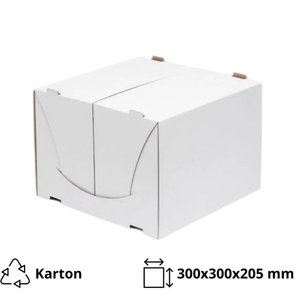 Kutija za torto 300x300x205mm, bijela