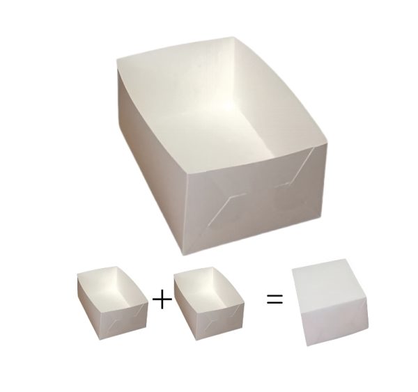 Kutija za desert bez prozora 145x205x90mm, bijela (poklopac-dno) [10 kom/pak]