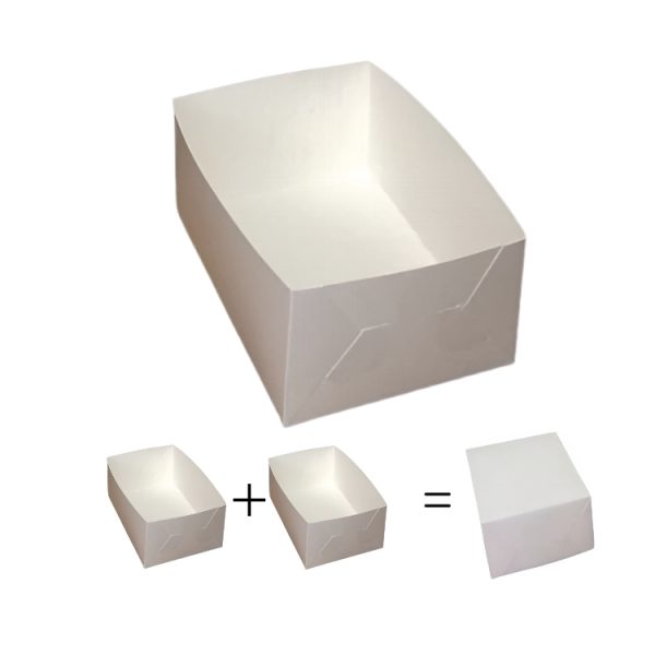 Kutija za desert bez prozora 145x205x90mm, bijela (poklopac-dno) [10 kom/pak]