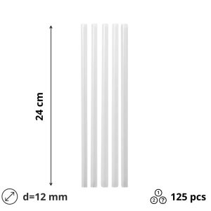 Slamice plastične d=12 mm l=240 mm prozirna 125 kom/pak