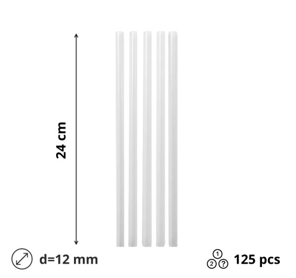 Slamice plastične d=12 mm l=240 mm prozirna 125 kom/pak