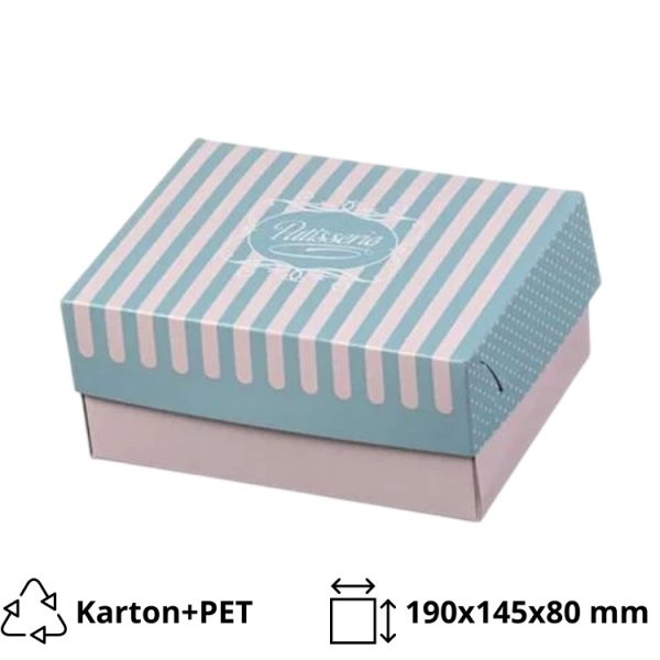 Kutija s poklopcem za desert 19×14.5×8 cm ALUMINIUM PATISSERIE [15 kom/pak]