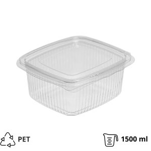 Posuda s ravnim poklopcem PET 1500 ml 214х150х58 HEAVY prozirna [50 kom/pak]