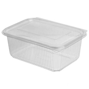 Posuda s ravnim poklopcem PET 2000 ml 214x150x87 HEAVY prozirna [50 kom/pak]