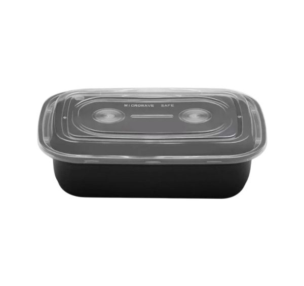 Posuda sa poklopcem PP AMERICAN STYLE 1250 ml 217x146x64 mm crna [50 kom/pak]