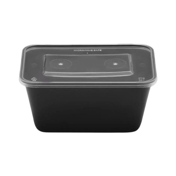 Posuda sa poklopcem PP 1000 ml 176x124x80 mm crna [50 kom/pak]