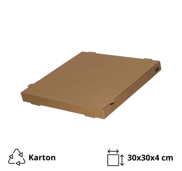 Kutija za pizzu 300х300х40 mm mikro valovit karton kraft [100 kom/pak]