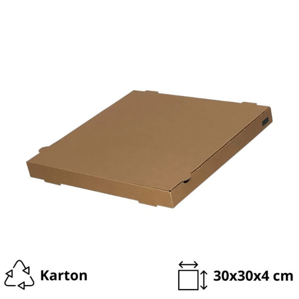 Kutija za pizzu 300х300х40 mm mikro valovit karton kraft [100 kom/pak]