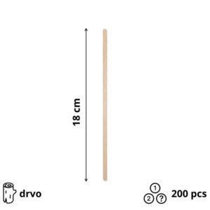 Štap za miješanje drven 18 cm 200 kom/pak