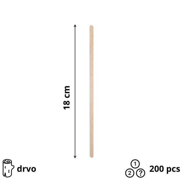 Štap za miješanje drven 18 cm 200 kom/pak