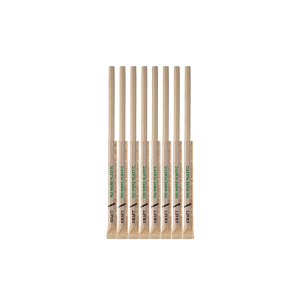 Slamke papirnate l=210 mm d=8 mm kraft pojedinacno pakiranje 500 kom/pak