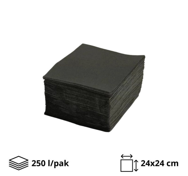 Papirnate salvete 2 sl 24×24 cm 250 l/pak, crno
