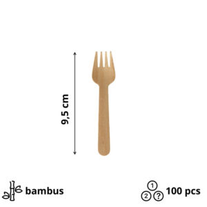Mini vilica od bambusa BAMBUS SNACK 9,5cm 100 kom
