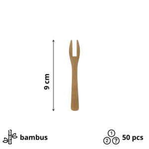 Mini vilica od bambusa TWIN 9 cm 50 kom (20 pack)