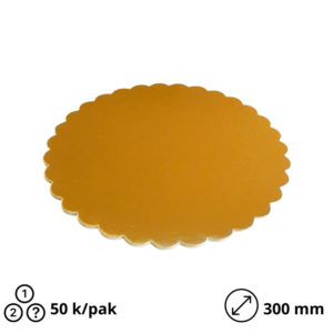 Podmetač krug za torte karton d = 300 mm zlato / biser ojačana 3,2 mm [5 kom/pak]