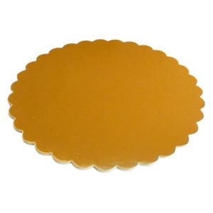 Podmetač krug za torte karton d = 300 mm zlato / biser ojačana 3,2 mm (5 kom/pak)