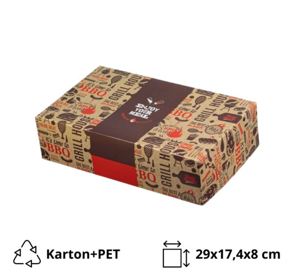 Papirnata posuda 29×17,4×8 cm ENJOY GRILL, BBQ Aluminium [20 kom/pak]