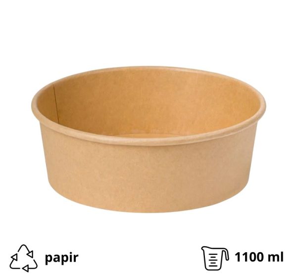 Papirnata posuda 1300 ml d=185 mm kraft, bez poklopca 50 kom