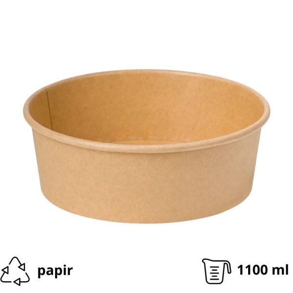 Papirnata posuda 1300 ml d=185 mm kraft, bez poklopca 50 kom