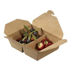 Papirnata posuda sa separatorom 800ml 170x135x50 mm dvostrani kraft 50 kom