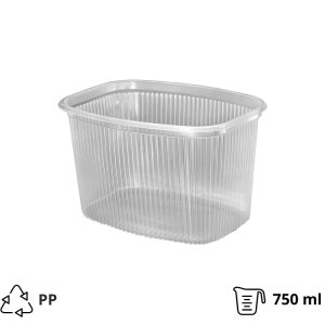 Posuda PP 750 ml 139x102x90mm prozirna, bez porkova [10 kom/pak]