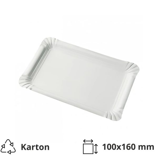 Papirnati tanjur 100х160 mm bel [250 kom/pak]