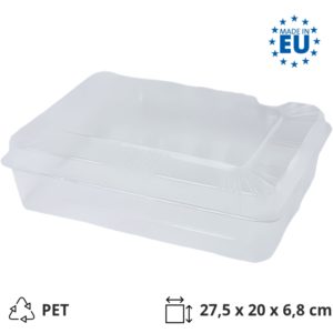 Posuda za poklopcem PET 275х200х68 mm prozirna [80 kom/pak]