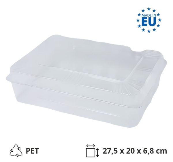 Posuda za poklopcem PET 275х200х68 mm prozirna [80 kom/pak]