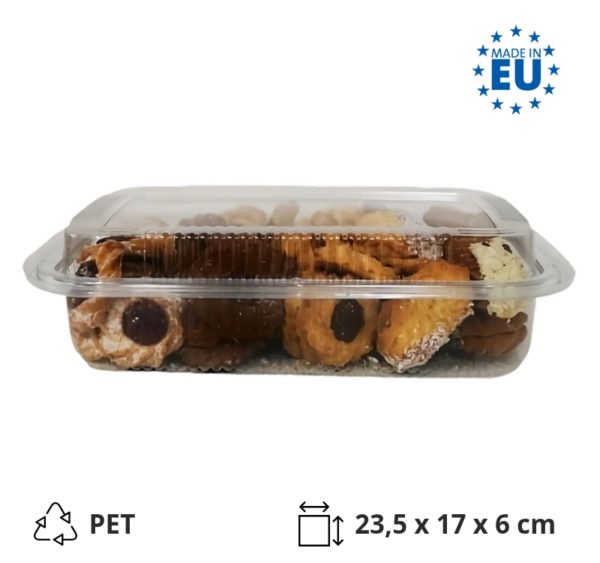 Posuda za poklopcem PET 235х170х60 mm prozirna [100 kom/pak]