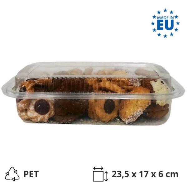 Posuda za poklopcem PET 235х170х60 mm prozirna [100 kom/pak]