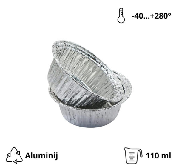 Alu posuda 110 ml d=80 mm h=37 mm 100 kom