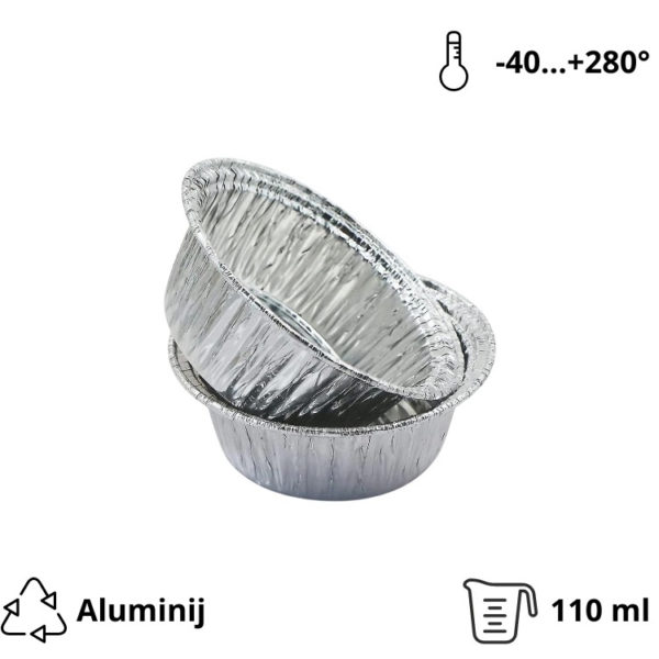 Alu posuda 110 ml d=80 mm h=37 mm 100 kom