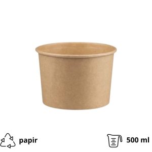 Papirnata posuda 500 ml d=115 mm h=78 mm, kraft, bez poklopca 50 kom