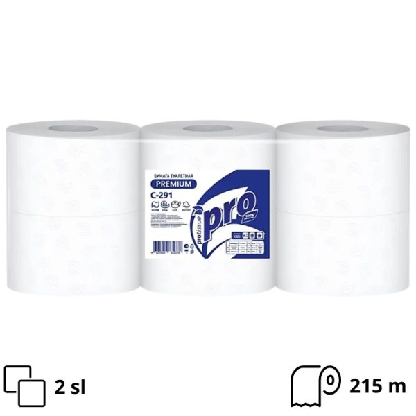 Toaletni papir 2 sl PROtissue Premium 215 m bijeli