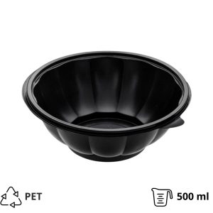Posuda PET 500 ml d=189 mm crna, bez poklopca [50 kom/pak]
