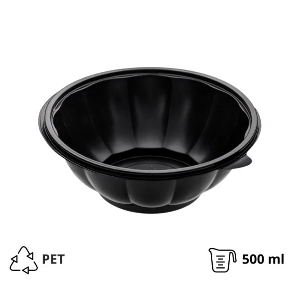 Posuda PET 500 ml d=189 mm crna, bez poklopca [50 kom/pak]
