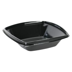 Posuda PET 750 ml 185x185x45 črna, bez poklopca [50 kom/pak]