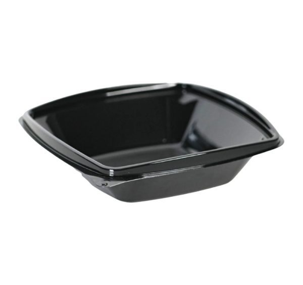 Posuda PET 750 ml 185x185x45 črna, bez poklopca [50 kom/pak]