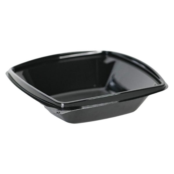 Posuda PET 750 ml 185x185x45 črna, bez poklopca [50 kom/pak]