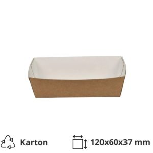 Papirtnata plitica 120x60x37mm kraft 90 kom