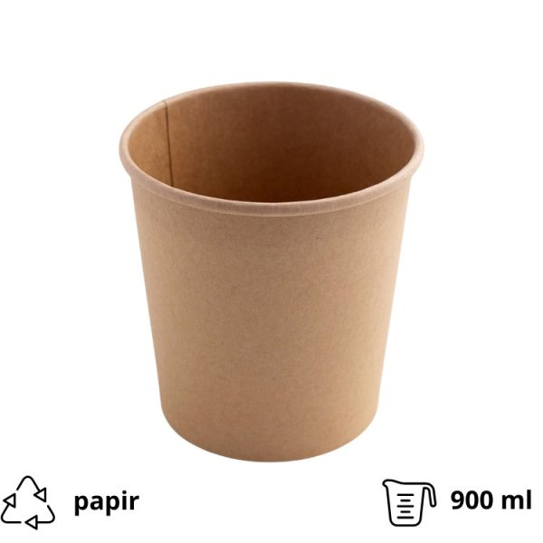 Papirnata posuda 900 ml d=115 mm h=135 mm, kraft, bez poklopca 50 kom