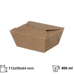Papirnata posuda 800 ml 112х90х64 mm kraft 50 kom