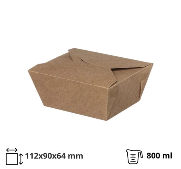 Papirnata posuda 800 ml 112х90х64 mm kraft 50 kom