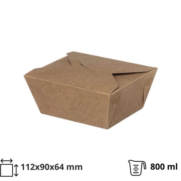 Papirnata posuda 800 ml 112х90х64 mm kraft 50 kom