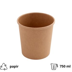 Papirnata posuda 750 ml d=115 mm h=116 mm, kraft, bez poklopca 50 kom