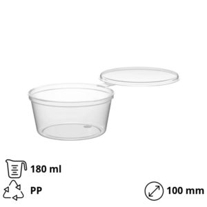 Posuda za umake sa poklopcem 180 ml PP d=100 mm 50 kom