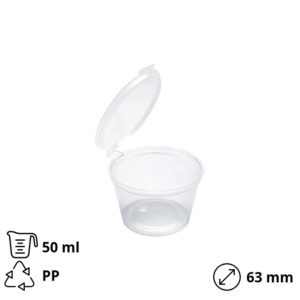 Posuda za umake sa poklopcem PP 50 (60) ml d=63 mm 50 kom